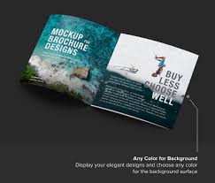 Download Square Tri Fold Brochure Mockup 03 In Stationery Mockups On Yellow Images Creative Store PSD Mockup Templates