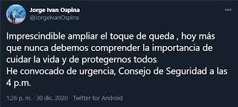 Toque de queda regirá desde las 11 de la noche hasta la 4 de la madrugada en lima y callao. Cali Vuelve A Extender El Toque De Queda Esta Vez Hasta El Domingo 3 De Enero Infobae