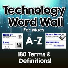 Computer terms dictionary offline features : Technology Word Wall Terms Definitions For Macs A Z Over 180 Terms