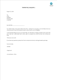 The council will not be liable. Thank You Letter Inquiry For Products Templates At Allbusinesstemplates Com