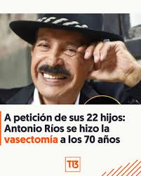 Ríos contó que "hasta los 35 años, solo tenía dos hijos con Marta, mi  primera esposa. Hasta los 40, cuatro. Después del éxito, vino el descontrol  y todos los demás" » https://www.t13.cl/604525-fb