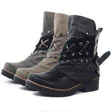 Crisscross Rivet Buckle Strap Chunky Motorcycle Boots Buckle Ankle Boots Boots Winter Boots Outfits