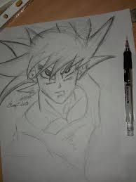 To add more detail, include goku's muscular upper body wrapped in his famous deep red clothes. Pencil Sketch Of Goku From Dragon Ball Z By Asimhussainartwork On Deviantart