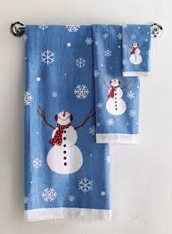 Winter Snowman Bathroom Towel Set Christmas Bathroom Christmas Bathroom Decor Bathroom Decor Sets
