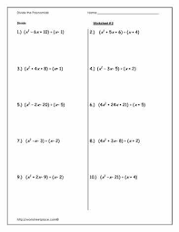 Divide Polynomials Worksheet 2 Math Word Problems Polynomials Math Words