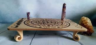 Excited To Share The Latest Addition To My Etsy Shop Small Wiccan Altar Table Portable Altar Table Space Saving Wood Burning Crafts Wood Crafts Altar Table