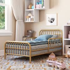 The aela metal child's bed from la redoute is a lovely traditional iron bed with beautiful ornate finishes that you'll want to keep in the family so that generations of children can have magical adventures of their own in this fairytale iron bed. Metal Kids Beds You Ll Love In 2021 Wayfair