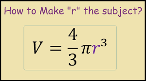 Volume of a sphere formula the volume of a sphere is 4/3 x π x (diameter / 2)3, where (diameter / 2) is the radius of the sphere (d = 2 x r), so another way to write it is 4/3 x π x radius3. Rearrange Formula For Volume Of A Sphere For Radius Youtube