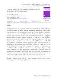 Analysis of research in the field of automatic production systems with rigid interaggregate relation and testing experimental samples of solid state drives ekimov k.a., podryadchikov s.f., putrolaynen v.v., belyaev m.a., maslennikov e.i. Pdf Language Learning Difficulties Of Selected Foreign Students In National University Philippines