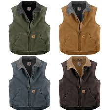 Gilet sans manches matelassé déperlant col montant zippé poche poitrine gauche deux poches avant deux poches intérieures, une avec fermeture zip, une avec fermeture scratch réglage taille par lacet dos allongé coutures principales triples 59 g/m², 100% nylon. Carhartt Sandstone Mock Neck Outerwear Vest Outerwear Vest Carhartt Jacket Carhartt