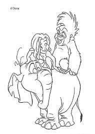 Tarzan Coloring Pages Tarzan And Tchita On The Elephant Disney Coloring Pages Cool Coloring Pages Elephant Coloring Page