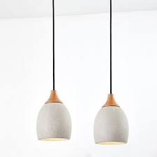 Modern Nordic Domed Hanging Light Cement 1 Bulb Coffee Shop Pendant Lamp In Light Grey With Wood Top 110v 120v Pendant Lamp Hanging Lights Pendant Light Kit