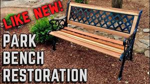 What i would suggest is that you find 5 tables in progressively smaller sizes and then saw the shortleg right back to make room for the largest of the. I Almost Threw It Away Park Bench Restoration How To Restore A Bench Youtube