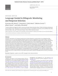 Raise unknownlanguage(try passing a longer snippet of text). Pdf Language Control In Bilinguals Monitoring And Response Selection