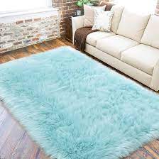 Amazon.com: LOCHAS Soft Fluffy Blue Faux Fur Rugs for Bedroom Bedside Rug  3x5 Feet, Washable, Furry Sheepskin Area Rug for Living Room Girls Room,  Luxury Shag Carpet Home Decor : Home &