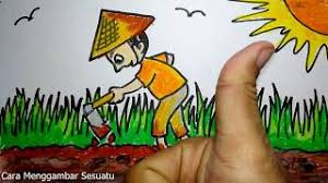 Mau pamer baju baru, tapi gak cocok sama temanya | sketsa. Cara Menggambar Petani Di Sawah Youtube