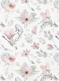 Magnolia Flower Cotton Fabric Floral Modern Nursery Premium Etsy Magnolia Flower Floral Baby Bedding Modern Nursery