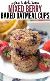Banana oatmeal pancakes made right in the blender! Mixed Berry Baked Oatmeal Cups Like Muffins Healthy Liv