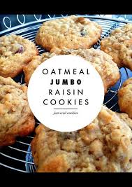 Just Iced Cookies Oatmeal Jumbo Raisin Cookies Oatmeal Raisin Cookies Chewy Raisin Cookies Cookie Recipes Oatmeal Raisin