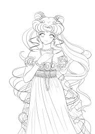 Princess Serenity Line Art By 0lesya On Deviantart Coloriage Manga Coloriage Peintures Mignonnes