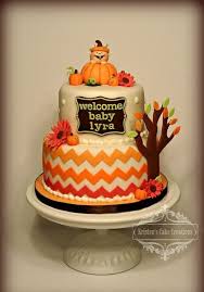 Welcome Baby Fall Themed Baby Shower Cake L Babyshowercakes Fall Baby Shower Cake Baby Shower Fall Shower Cakes