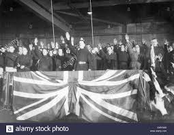 Oswald Mosley at a rally of the British Union of Fascists, 1934 ...