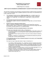 A good letterhead will act as the best company tool which make your letter. Fillable Online Usa Patriot Act Certification Wells Fargo Bank N A A Wells Fax Email Print Pdffiller