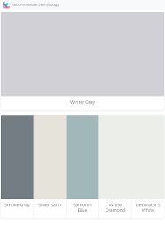 Winter's blue grey sky 90bg 29/048. Winter Gray Smoke Gray Silver Satin Santorini Blue White Diamond Decorator S White Santorini Blue Perfect Paint Color Decorators White