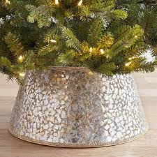 The Christmas Tree Collar That Will Convince You To Ditch The Tree Skirt This Year Rose Gold Christmas Tree Metal Christmas Tree Gold Christmas Tree