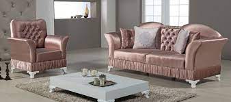 pudra renkli ipek kadife avangart koltuk takimi modeli mobilya ev dekorasyonu koltuklar