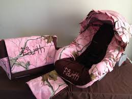 3 Piece Set Realtree Camo Fabric Infant Car Seat Cover And Canopy And Diaper Bag Huggy Blanket With Fre Camo Baby Stuff Baby Stuff Country New Baby Products
