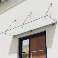 Brushed Stainless Steel Modern Rods Poles Laminated Tempered Etsy In 2021 Door Canopy Porch Tempered Glass Door Porch Awning
