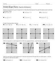 Point Slope Form Practice Worksheet Point Slope Form Point Slope Practices Worksheets
