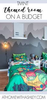 Tmnt Boys Budget Themed Room At Home With Ashley Room Themes Ninja Turtle Bedroom Kids Rooms Diy