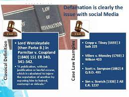 Several cases involve big names in politics and entertainment. Defamation In Cyber Space Should Social Media Be
