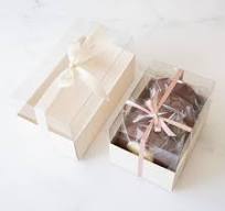Ivory Cookie Box with Clear Lid - Pack of 5