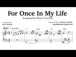 For Once In My Life Pierre Yves Plat Piano Transcription Youtube Transcription My Life Life