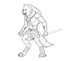 Add features to the face. Entwerfen Und Zeichnen Sie Ein Modellblatt Eines Werwolf Kriegers