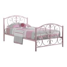The 1950s were a time of classic lines, simple tastes, and solid colors, which we've captured here in the stunningly minimalist matheney bed, made from the sturdy metal frame. Rosebery Kids Twin Metal Bed Frame In Pink Rk 499565