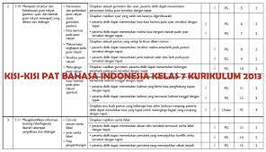 Kisi kisi soal uts pts kelas 3 semester 1 k13 revisi 2018. Kisi Kisi Pat Bahasa Indonesia Smp Kelas 7 Kurikulum 2013 Didno76 Com