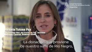 Presidenta del @cncps_oficial concejala ad honorem en #laplata por el @frentedetodos contadora pública. Victoria Tolosa Paz Agradecio La Donacion De 50 Mil Kilos De Fruta Agrovalle