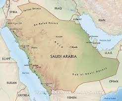 Saudi arabia's highest point is jabal sawda' which peaks at 10,279 ft. Saudi Arabia Physical Map