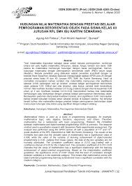Buku pegangan siswa matematika sma kelas 12 kurikulum 2013 kementerian pendidikan dan kebudayaan. Pdf Hubungan Nilai Matematika Dengan Prestasi Belajar Pemrograman Berorientasi Objek Pada Siswa Kelas Xii Jurusan Rpl Smk Ibu Kartini Semarang