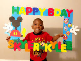 Happy Birthday Activities For Kids Mickey Mouse Clubhouse Happy Bday Selfie Frame Kids Birthday Party Kids Birthday Class Art Projects