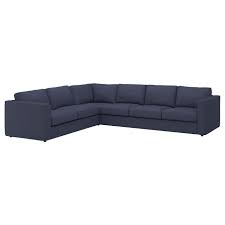 vimle canape d angle 5 places orrsta bleu noir ikea hoekbank stoffen bank zitkussens