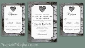 Cutout Heart Birch Tree Bark Wedding Invitations Birch Tree Wedding Invitations Birch Tree Wedding Tree Wedding Invitations