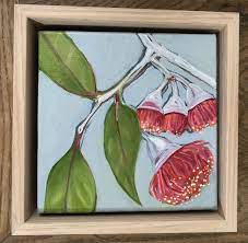 Silver Princess Gum Flower Oil Painting In Frame Princess Painting Painting Floral Art