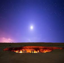 Image result for darvaza gas crater aerial view