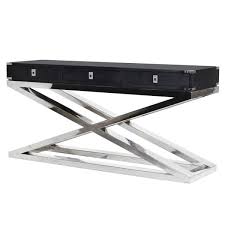 The great table about the set is that the table can be used as a dining table, breakfast bar, or drinks bar. Black X Frame Console Table The Store Interiors