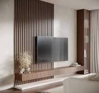 Acoustic Slat Wood (HDF) Wall Stripes Panels «LAMELA-3» | Strip width  1.2"(3cm) | Wall Decor | Decorative Panels for Home Studio